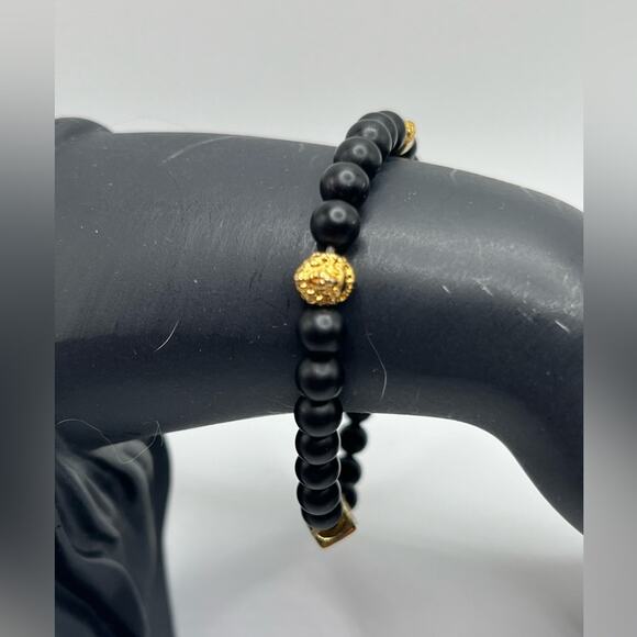 Zorrata Three Stones black onyx stone bracelet - Picture 3 of 4